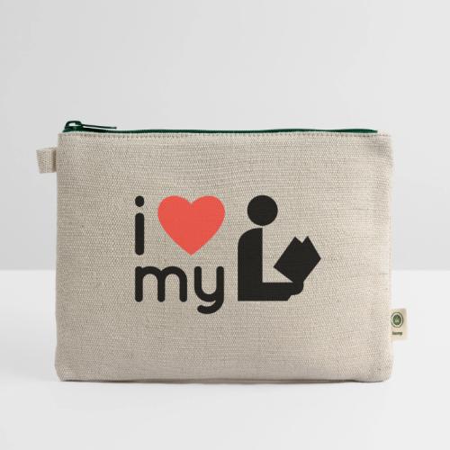 I Love My Library - Hemp Carry All Pouch