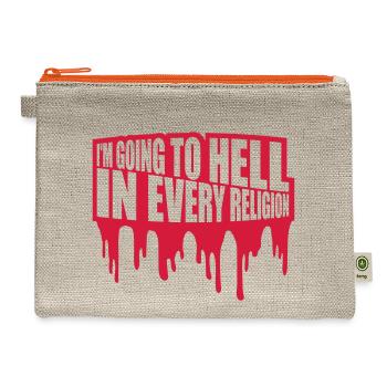 im going to hell - Hemp Carry All Pouch - natural/orange - Front