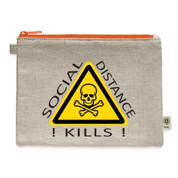 Social Distance Kills - Hemp Carry All Pouch - natural/orange - Front