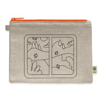 Minimal Artsy Landscape - Hemp Carry All Pouch - natural/orange - Front