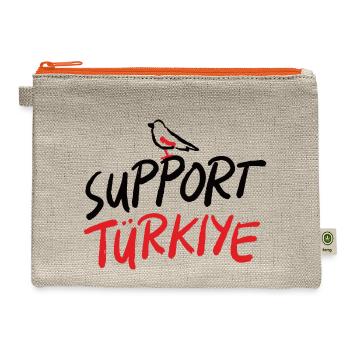 Support Pray For Turkey - Hemp Carry All Pouch - natural/orange - Front