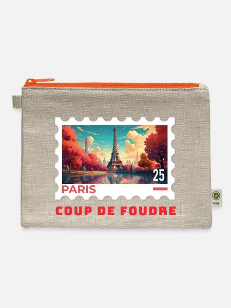 Paris - Hemp Carry All Pouch - natural/orange