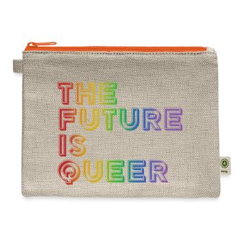 The Future Is Queer - Hemp Carry All Pouch - natural/orange - Front