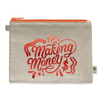making money - Hemp Carry All Pouch - natural/orange - Front
