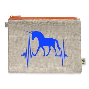 Unicorn Pulse Heartbeat Frequency ECG Line Cool - Hemp Carry All Pouch - natural/orange - Front