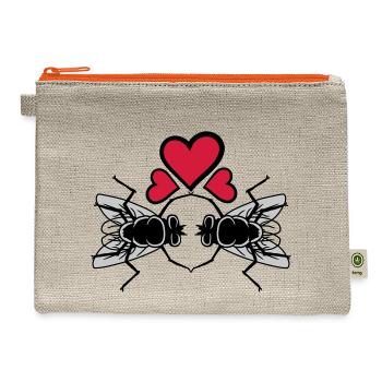 In love house flies - Hemp Carry All Pouch - natural/orange - Front