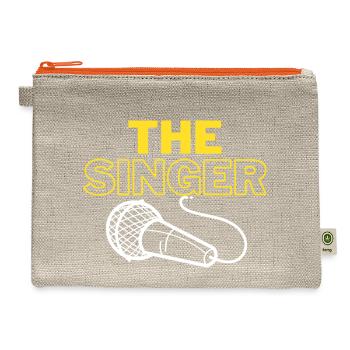 The Singer Simple Band Microphone T Shirt - Hemp Carry All Pouch - natural/orange - Front