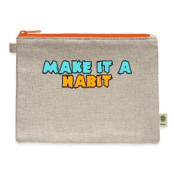 Make It A Habit - Hemp Carry All Pouch - natural/orange - Front