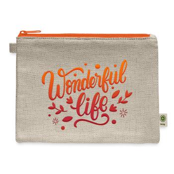 wonderful life - Hemp Carry All Pouch - natural/orange - Front