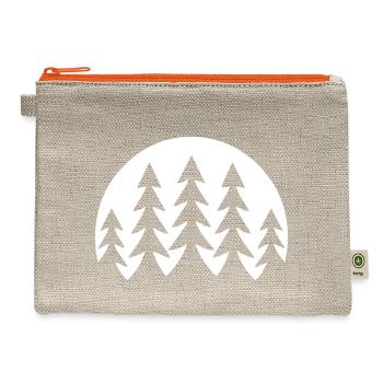 Night Landscape: Black Pine Trees in Moonlight - Hemp Carry All Pouch - natural/orange - Front