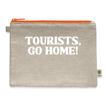 Tourists Go Home - Hemp Carry All Pouch - natural/orange - Front