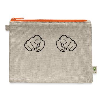 2 hands fingers - Hemp Carry All Pouch - natural/orange - Front