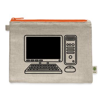 screen keyboard mouse computer - Hemp Carry All Pouch - natural/orange - Front