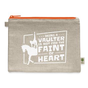 Equestrian Horse Vaulting Vaulter Horseback Riding - Hemp Carry All Pouch - natural/orange - Front
