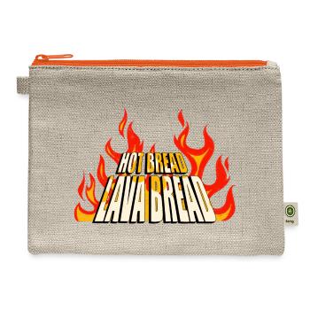 Hot Bread Lava Bread Front And Back Design - Hemp Carry All Pouch - natural/orange - Front
