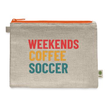 Weekends Coffee Soccer - Hemp Carry All Pouch - natural/orange - Front