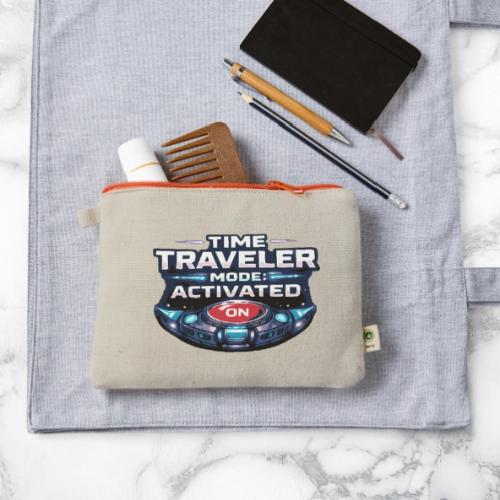 Time Traveler Mode – Futuristic Neon Sci-Fi Tee - Hemp Carry All Pouch