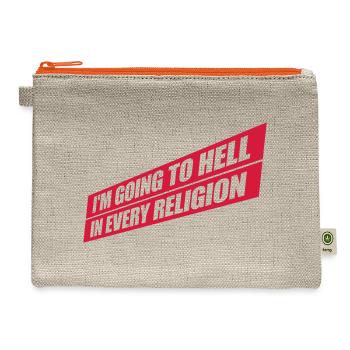 im going to hell - Hemp Carry All Pouch - natural/orange - Front