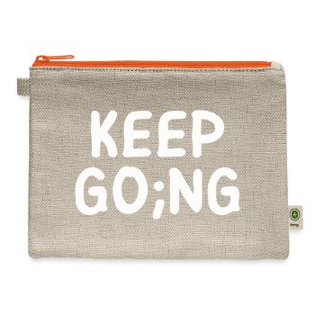 Keep Going - Hemp Carry All Pouch - natural/orange - Front
