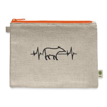 Random Tapir Ecg Design Heartbeat Jungle - Hemp Carry All Pouch - natural/orange - Front