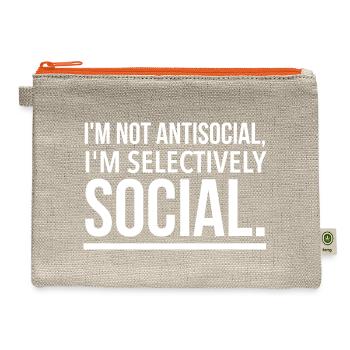 Selectively social - Hemp Carry All Pouch - natural/orange - Front