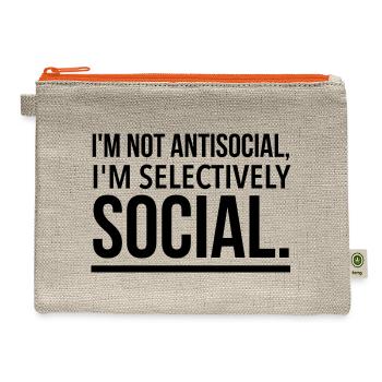 Selectively social - Hemp Carry All Pouch - natural/orange - Front