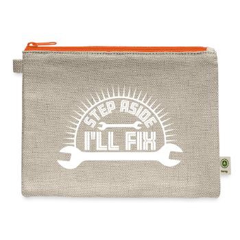 Step Aside I'll Fix It for Fixing Repairman Repair - Hemp Carry All Pouch - natural/orange - Front