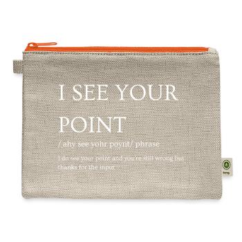 I see your point - Office Humor - Hemp Carry All Pouch - natural/orange - Front