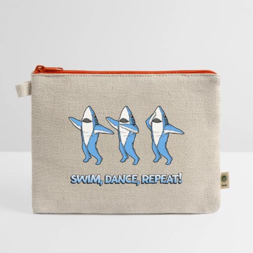 Dancing Sharks - Swim, Dance, Repeat - Hemp Carry All Pouch
