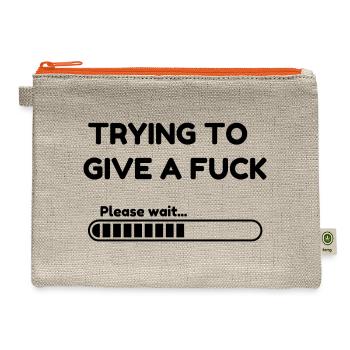 Trying to Give a F*ck Loading - Hemp Carry All Pouch - natural/orange - Front