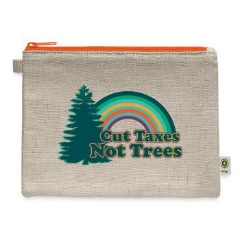 Cut Taxes Not Trees - Hemp Carry All Pouch - natural/orange - Front