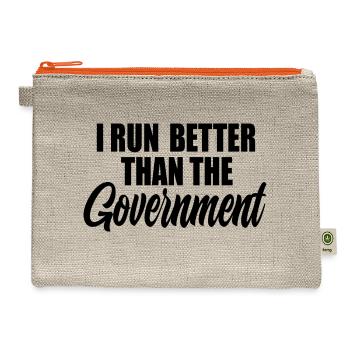 I Run Better Then The Government - Hemp Carry All Pouch - natural/orange - Front