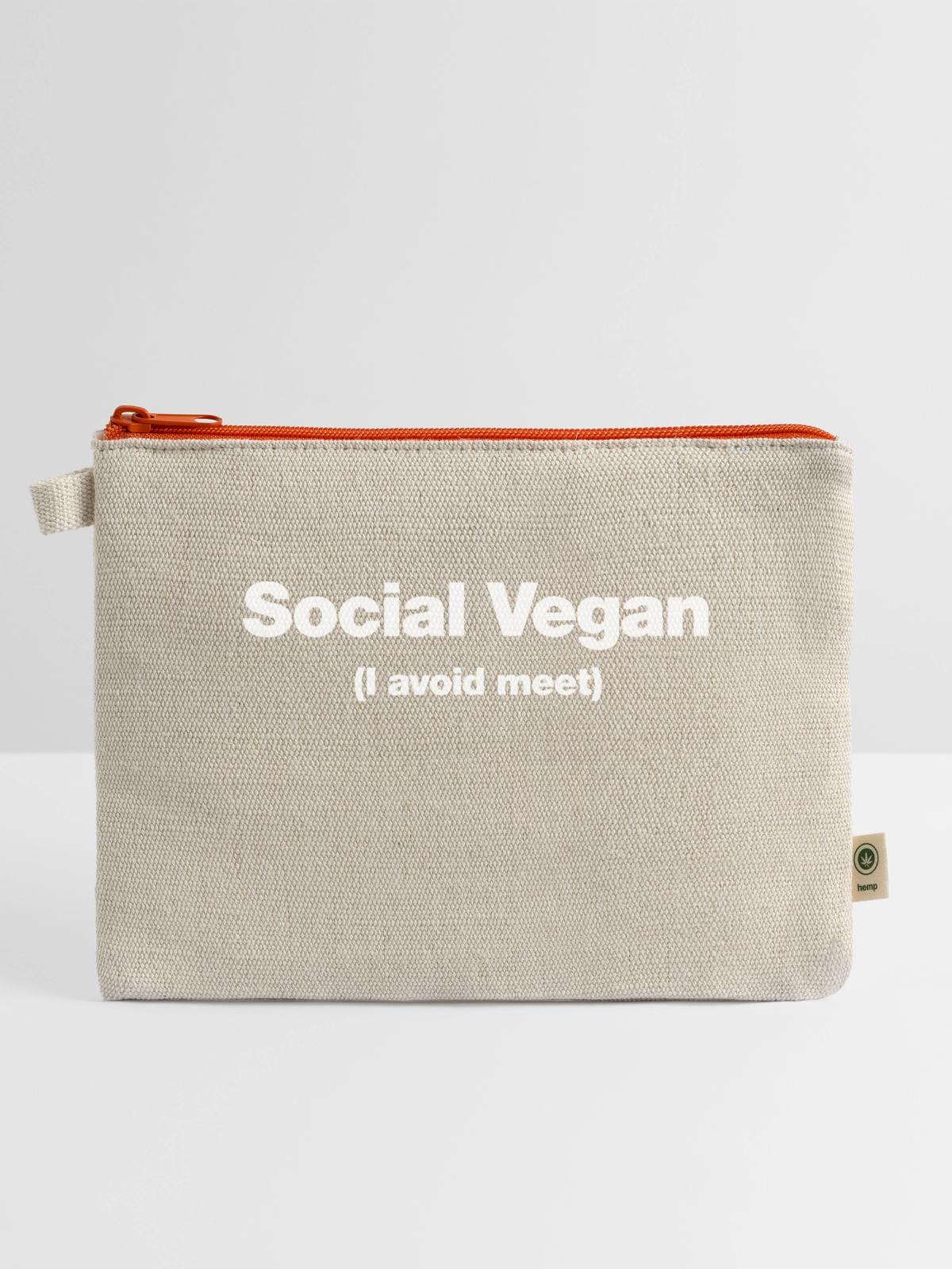Social Vegan - Hemp Carry All Pouch - natural/orange - Front