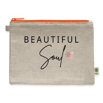 Simple Beautiful Soul Inspirational - Hemp Carry All Pouch - natural/orange - Front