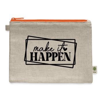 Make it happen - Hemp Carry All Pouch - natural/orange - Front