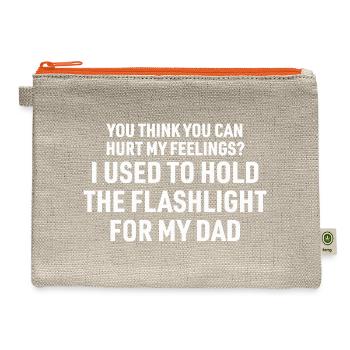 You Can't Hurt My Feelings Used to Hold on back  - Hemp Carry All Pouch - natural/orange - Front