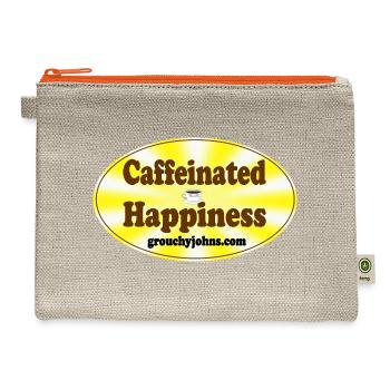 Grouchy John Caffeinated Happiness Oval - Hemp Carry All Pouch - natural/orange - Front