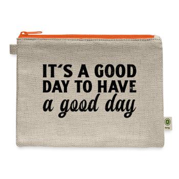 Its A Good Day To Have A Good Day vintage - Hemp Carry All Pouch - natural/orange - Front