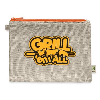 Grill them all 70s - Hemp Carry All Pouch - natural/orange - Front