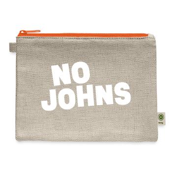 No Johns White Version - Hemp Carry All Pouch - natural/orange - Front