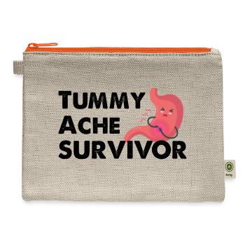 Tummy Ache Survivor - Hemp Carry All Pouch - natural/orange - Front