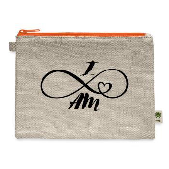 I AM LOVE - Hemp Carry All Pouch - natural/orange - Front