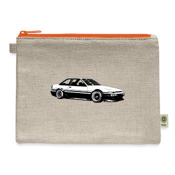 Toyota AE86 (no text) - Hemp Carry All Pouch - natural/orange - Front