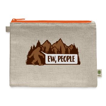 Bigfoot ew people quote - Hemp Carry All Pouch - natural/orange - Front