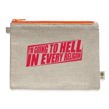 im going to hell - Hemp Carry All Pouch - natural/orange - Front