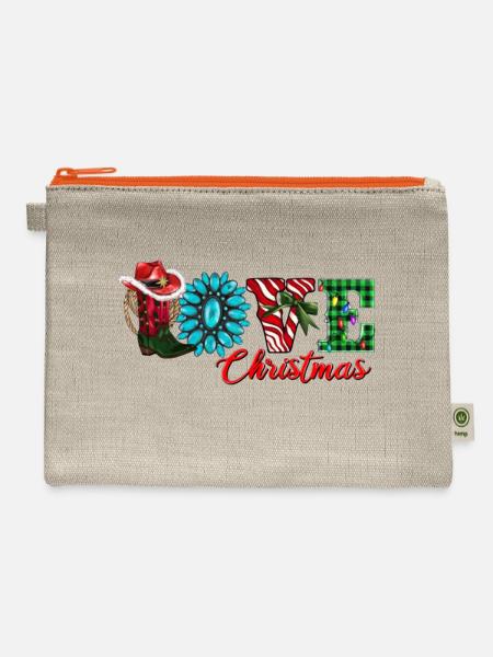 Christmaslove Video - Hemp Carry All Pouch - natural/orange