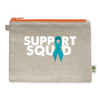 Ovarian Cancer Support - Hemp Carry All Pouch - natural/orange - Front