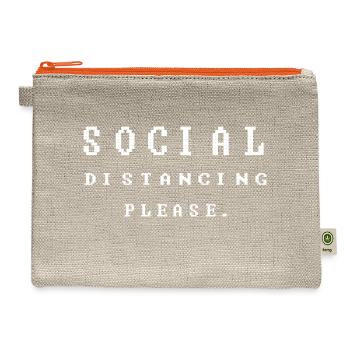 Social Distancing Please - Hemp Carry All Pouch - natural/orange - Front