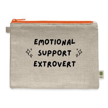 Emotional Support Extrovert - Hemp Carry All Pouch - natural/orange - Front