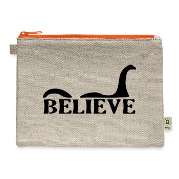 Cryptid Loch Ness Monster Nessie Believe - Hemp Carry All Pouch - natural/orange - Front